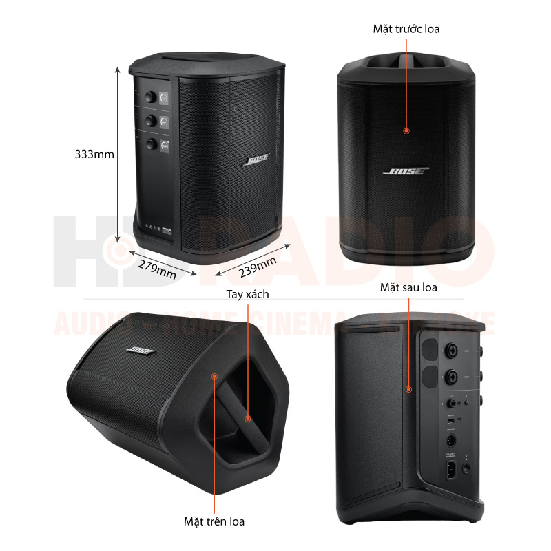 Loa Bose S1 Pro Plus, Pin 11 Giờ, Mixer 3 Kênh, Bluetooth, AUX, XLR, LCD, App Bose Music-1