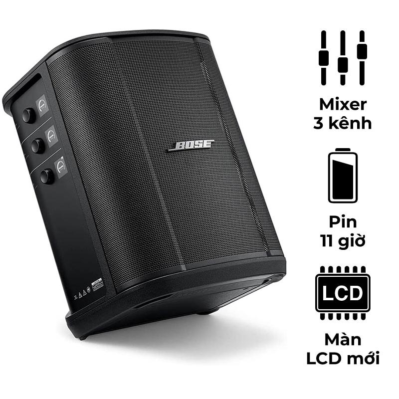 Loa Bose S1 Pro Plus, Pin 11 Giờ, Mixer 3 Kênh, Bluetooth, AUX, XLR, LCD, App Bose Music