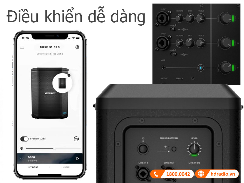 Dieu khien Loa Bose S1 Pro Sub1