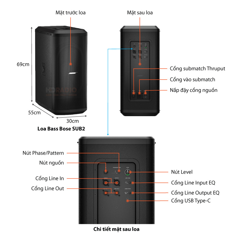 Bộ Loa Bose L1 PRO32 SUB2, Công Suất 1480W, Phủ âm 180 độ, Bluetooth, Mic, Guirtar-4