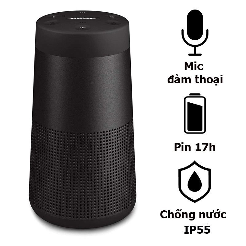 Loa Bose Soundlink Revolve 2, Pin 17h, Chống Nước IP55, Bluetooth, AUX