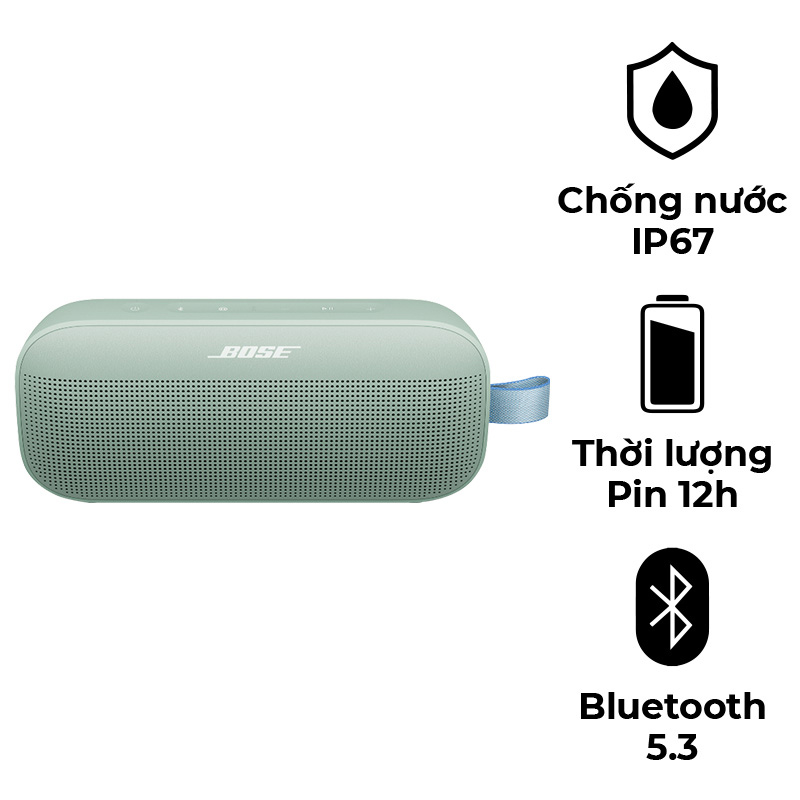 Loa Bose SoundLink Flex 2 (II) Bluetooth 5.3 Snapdragon Sound Aptx, IP67, Pin 12h, Có Mic đàm thoại, APP Bose Music-11