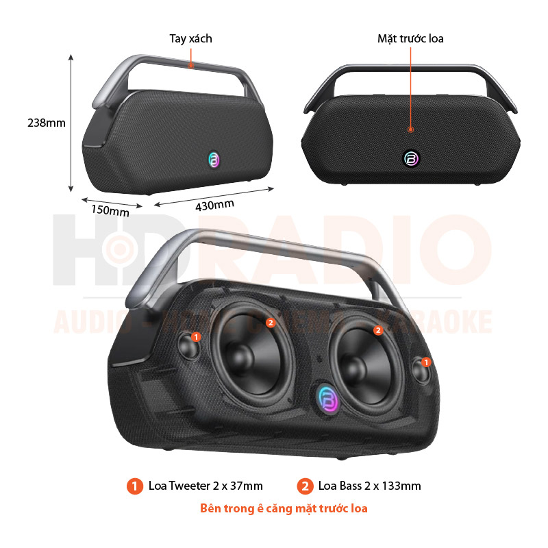 Chú thích Loa Bugani Boost Max Portable