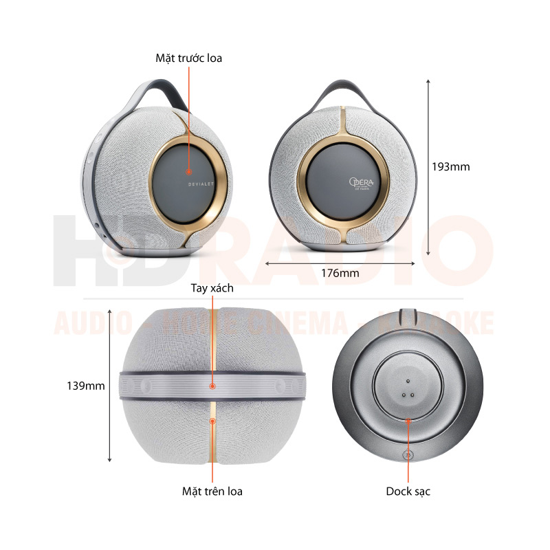 Loa Devialet Mania, Pin 10 giờ, Chống Nước IPX4, Công suất 176W, Bluetooth, Wifi-12