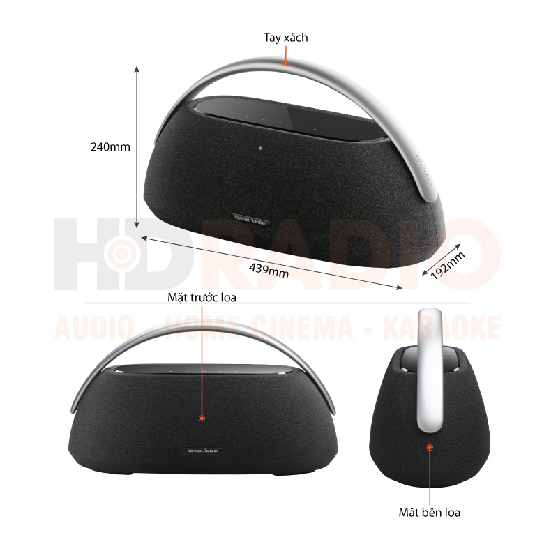 Loa Harman Kardon Go Play 3 Chính Hãng, Công suất 160W, Pin 8h, Bluetooth 5.2, AUX, Mic thoại, Auto Self Tuning-30