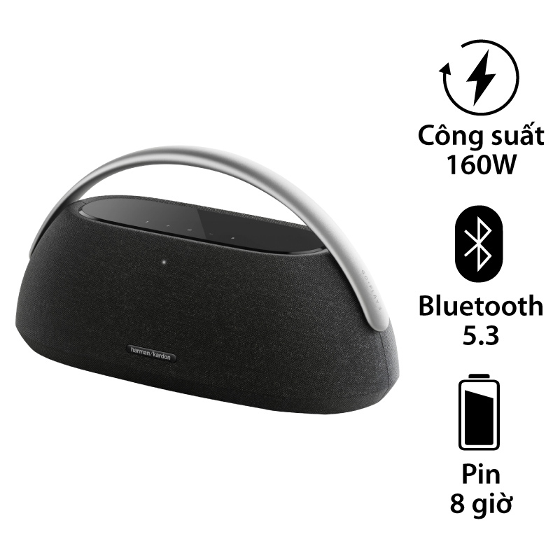 Loa Harman Kardon Go Play 3 Chính Hãng, Công suất 160W, Pin 8h, Bluetooth 5.2, AUX, Mic thoại, Auto Self Tuning