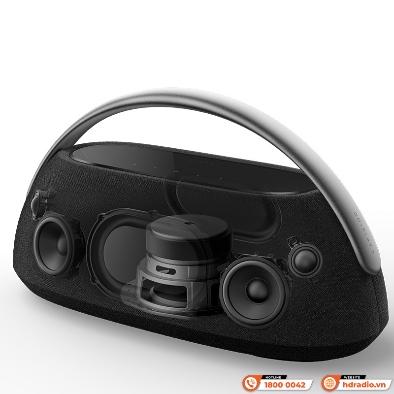 Loa Harman Kardon Go Play 3 Chính Hãng, Công suất 160W, Pin 8h, Bluetooth 5.2, AUX, Mic thoại, Auto Self Tuning-2