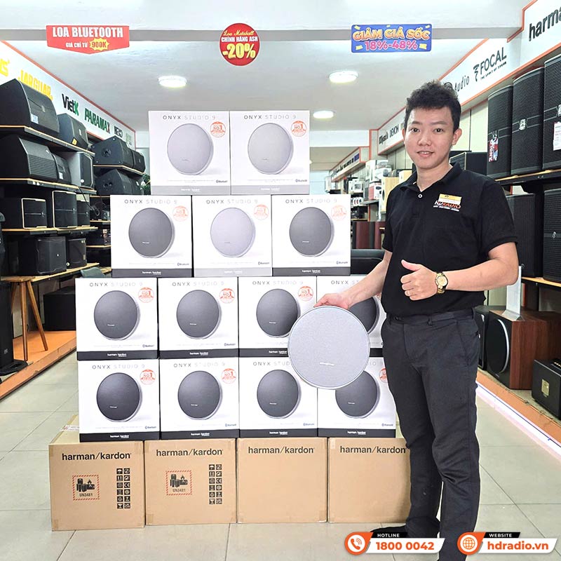 Loa Harman Kardon Onyx Studio 9, Pin 8h, Công Suất 50W, Bluetooth 5.3 Auracast, AUX, APP Harman Kardon One-8