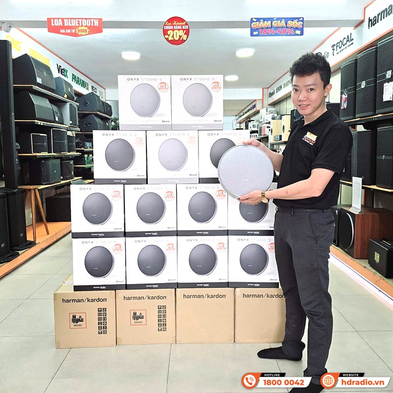 Loa Harman Kardon Onyx Studio 9, Pin 8h, Công Suất 50W, Bluetooth 5.3 Auracast, AUX, APP Harman Kardon One-12