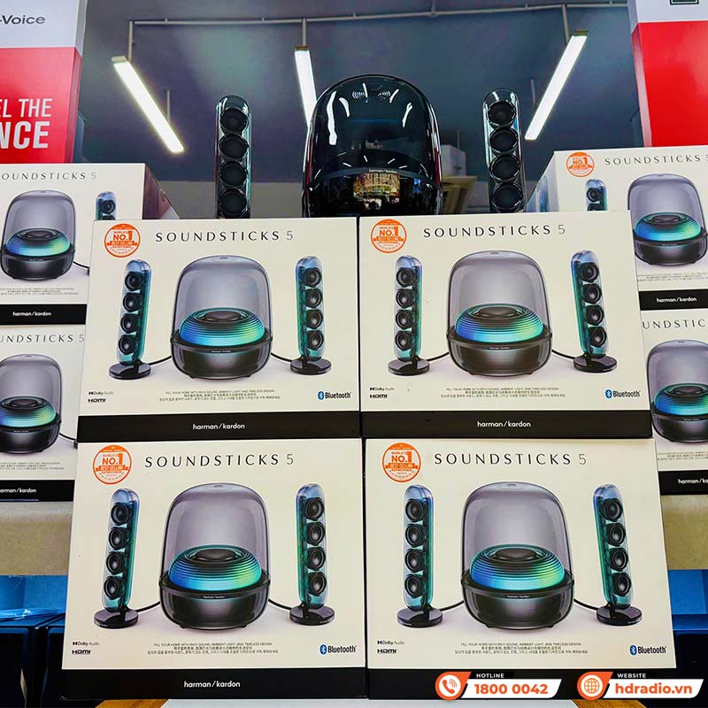 Loa Harman Kardon SoundSticks 5, Công suất 190W, Âm Thanh 2.1 Kênh, Bluetooth 5.4, HDMI ARC, AUX, Auracast-2