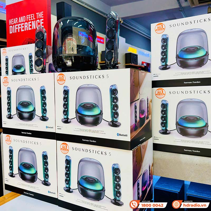 Loa Harman Kardon SoundSticks 5, Công suất 190W, Âm Thanh 2.1 Kênh, Bluetooth 5.4, HDMI ARC, AUX, Auracast-3