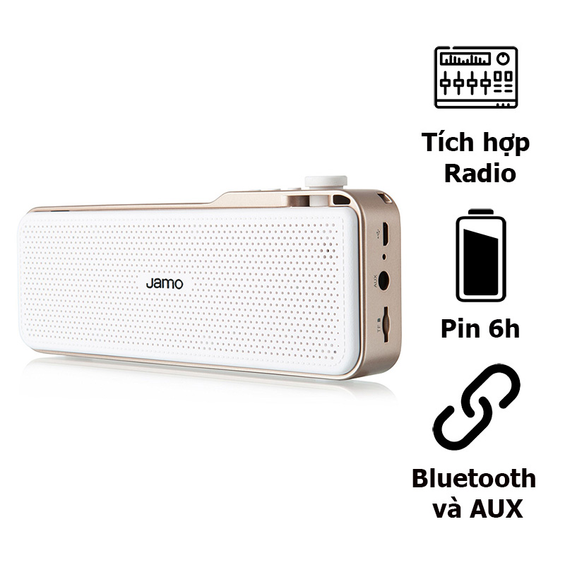 Loa Jamo DS3, Pin 6h, Kết nối FM, Bluetooth, AUX, Thẻ Nhớ SD, 5W