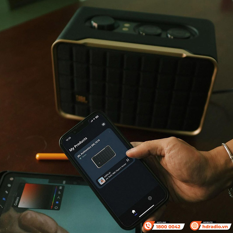 Loa JBL Authentics 200, Công suất 90W, Bluetooth 5.3, Wifi, AUX, USB, Ethernet, JBL One APP-4