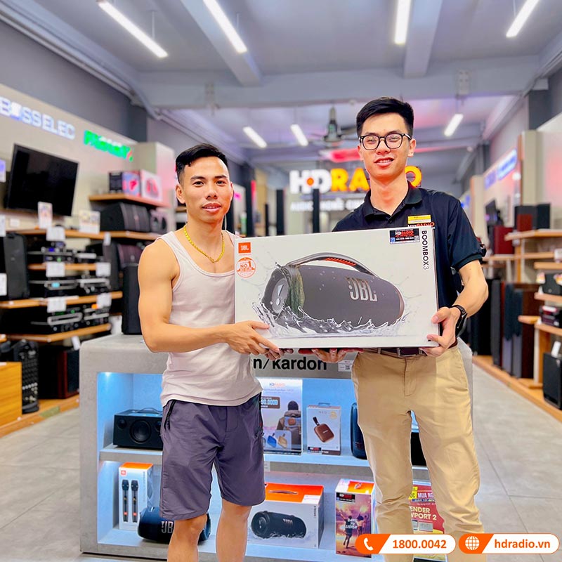 Loa JBL Boombox 3, Pin 24h, Công Suất 180W (AC), IP67, Bluetooth 5.3, AUX, USB A, PartyBoost-3