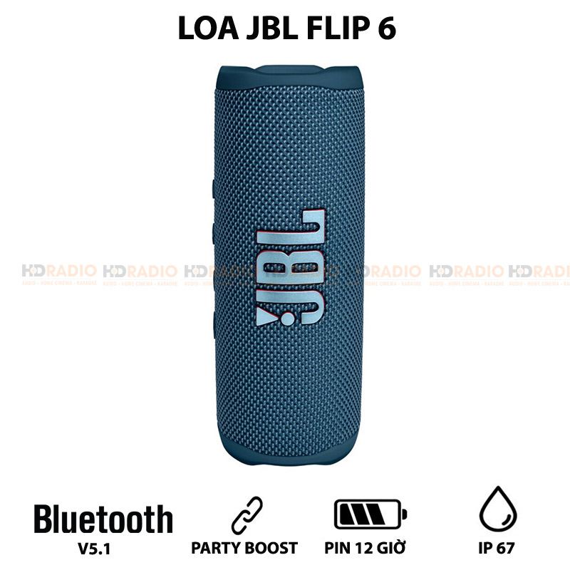 Loa JBL Flip 6, Pin 12 Giờ, Chống Nước IP67, Bluetooth 5.1, PartyBoost, Công Suất 20W-17