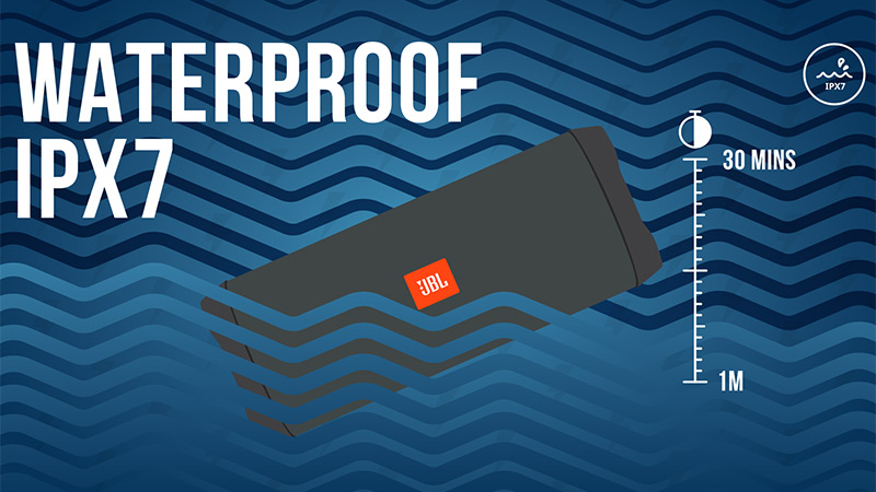 loa JBL Flip Essential 2 có tiêu chuẩn chống nước ipx7