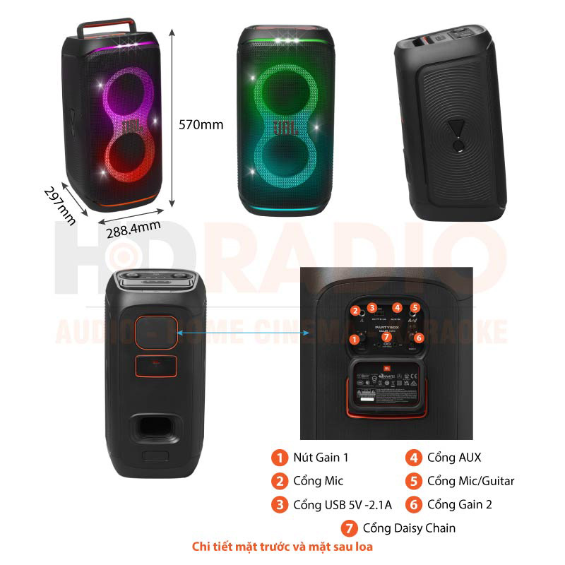 Chú thích Loa JBL Partybox Club 120