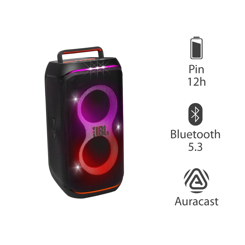 Loa JBL PartyBox Club 120, Pin 12 Giờ, Công Suất 160W, LED Đẹp, AUX, Micro, Bluetooth 5.3, IPX4, AI Sound Boost, Auracast, App JBL Partybox