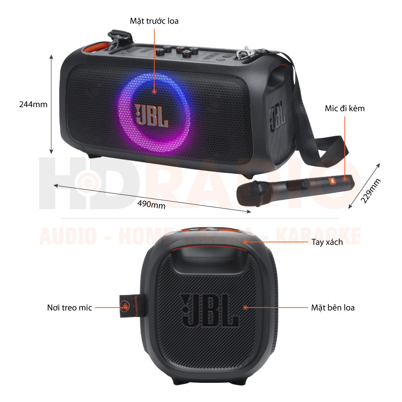 Chú thích Loa JBL Partybox On The Go Essential