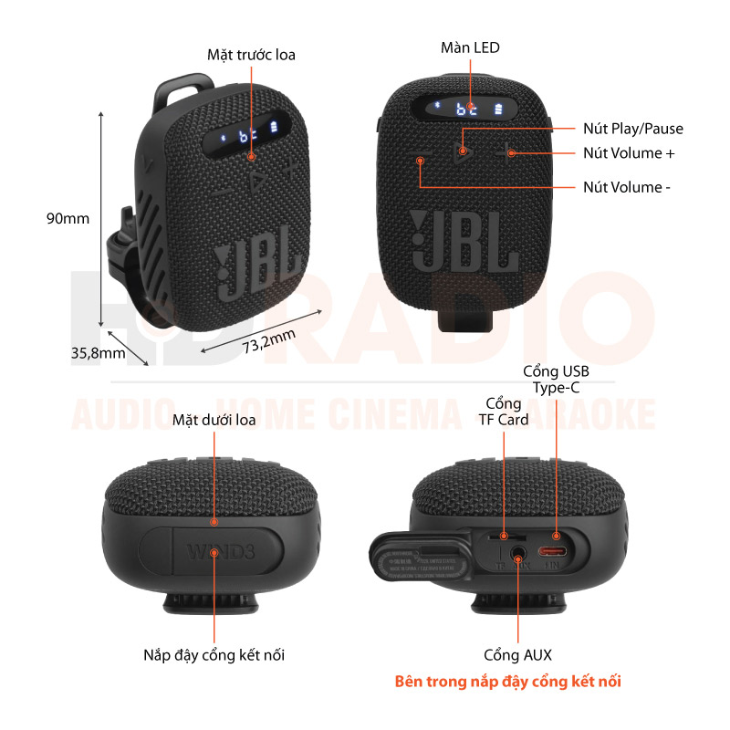 Chú thích loa JBL Wind 3