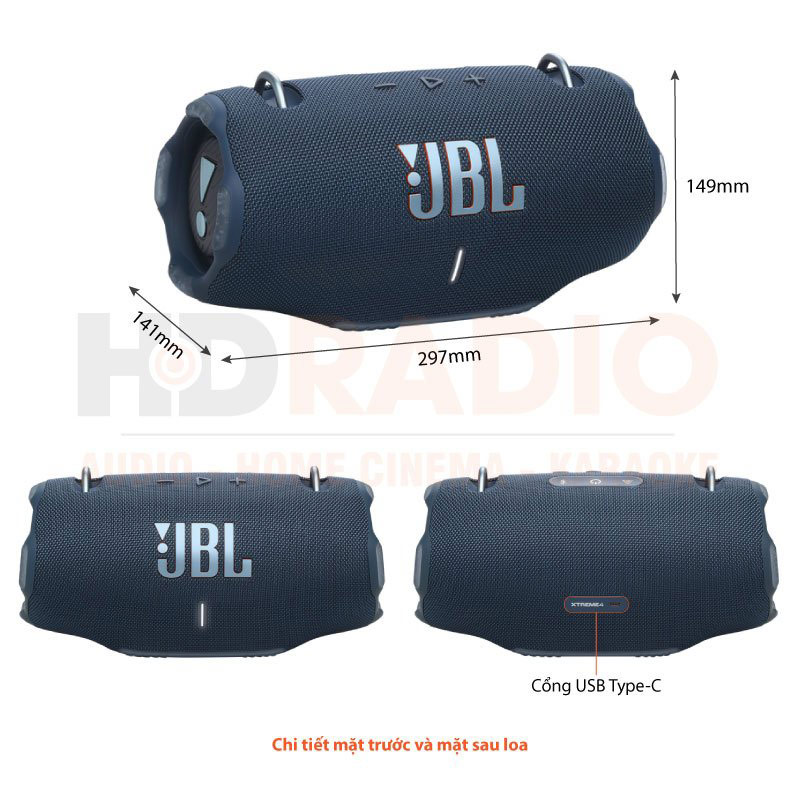 Loa JBL Xtreme 4 Bluetooth 5.3, Pin 24h, IP67, Auracast, AI Sound Boost, App JBL Portable (Có dây đeo vai)-17