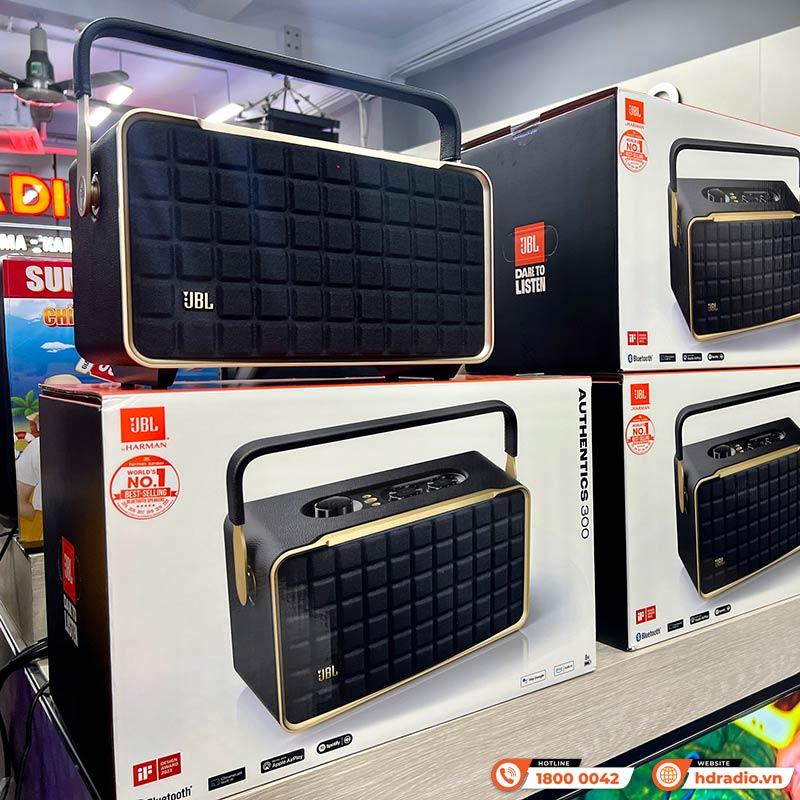 Loa JBL Authentics 300, Pin 8 giờ, Công suất 100W, Bluetooth 5.3, Wifi, AUX, USB, JBL One APP-24