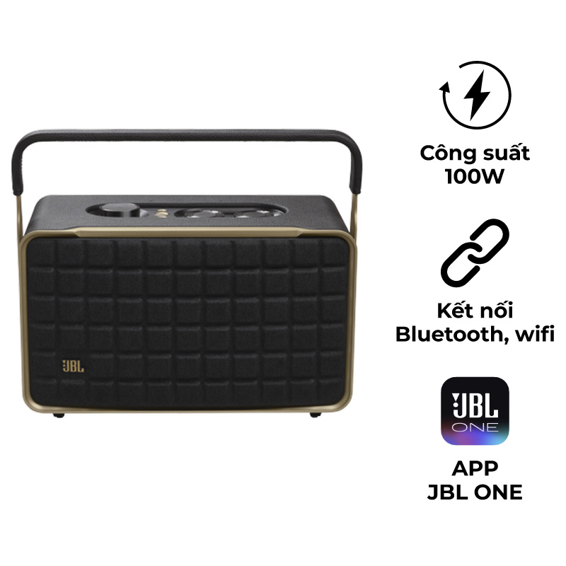 Loa JBL Authentics 300, Pin 8 giờ, Công suất 100W, Bluetooth 5.3, Wifi, AUX, USB, JBL One APP