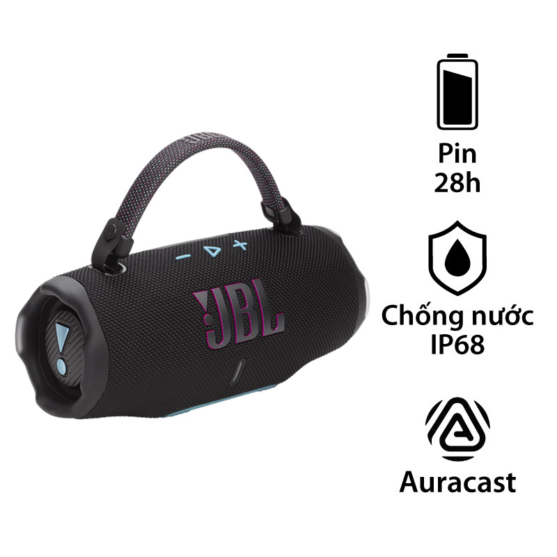 Loa JBL Charge 6 Chính Hãng, Pin 28h, Chống Nước IP68, Bluetooth 5.4, Auracast™, Có Quai Xách