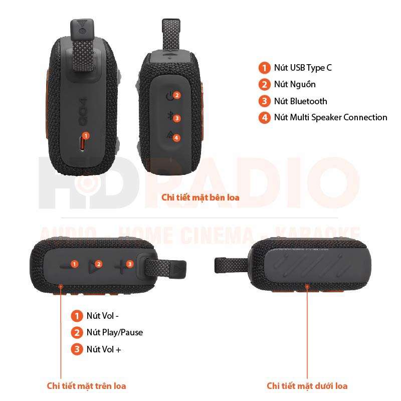 Loa JBL Go 4, Bluetooth 5.3, Pin 7h, Chống Nước IP67, Auracast, Ứng dụng JBL Portable, Nhiều Màu Sắc-2