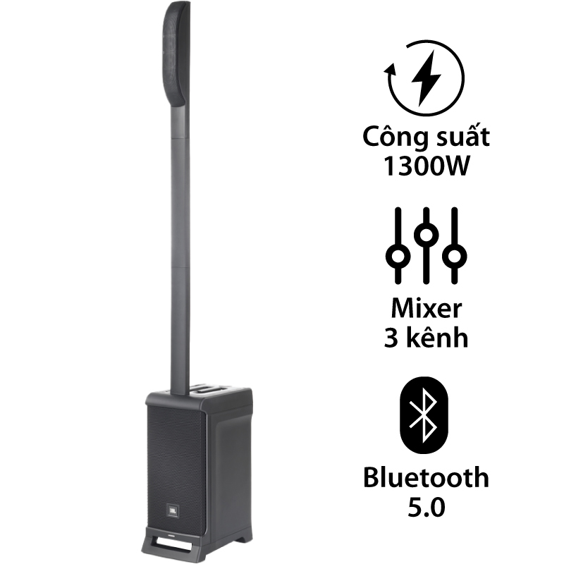 Loa JBL IRX ONE, Công Suất 1300W, Mixer 3 kênh, Bluetooth 5.0, Mic/line, XLR Combo, Có Chống Hú Tự Động