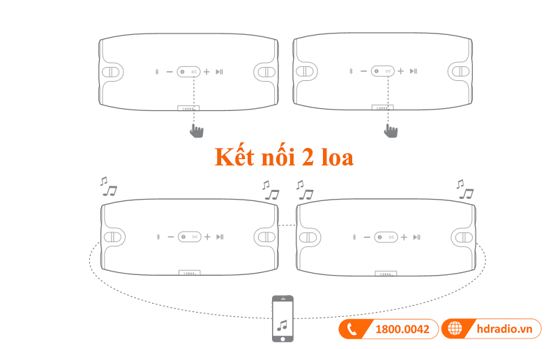 ket noi 2 loa jbl xtreme