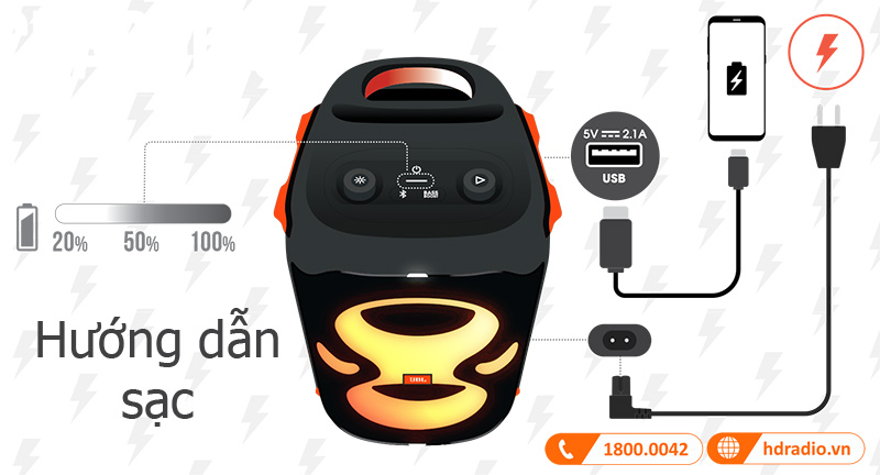 Huong dan su dung loa JBL Partybox 110