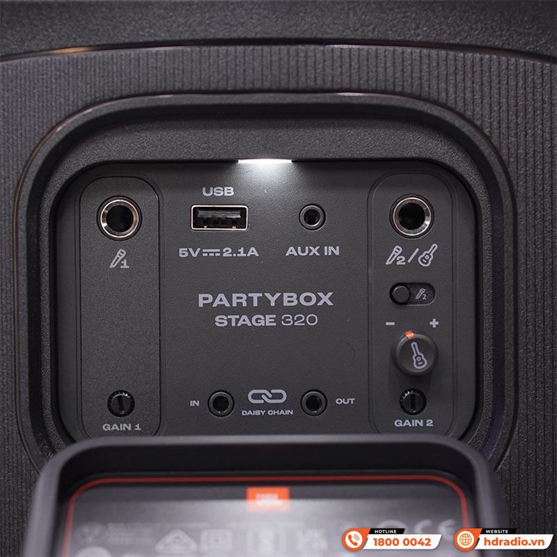 Loa JBL PartyBox Stage 320, Công Suất 240W, Pin 18h, AUX, Micro, Bluetooth 5.4, IPX4, AI Sound Boost, Auracast, App JBL Partybox-11