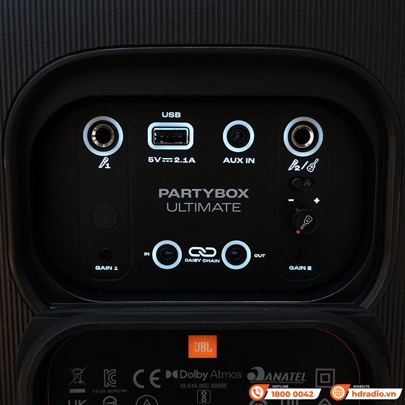 Loa JBL PartyBox Ultimate Chính Hãng, 1100W Dolby Atmos, IPX4, Bluetooth, Wifi, AUX, Mic, Guitar, PartyPad, APP JBL One-21