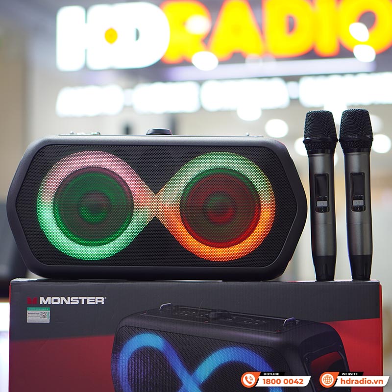 Loa Monster Musicbox Go, Công suất 80W, Bluetooth 5.1, Kèm 2 Tay Mic-1