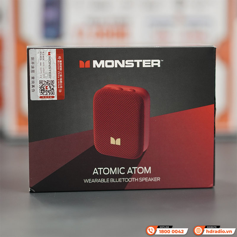 Loa Monster Atomic Atom, Chống nước IPX5, Pin 10 giờ, Bluetooth 5.4, Tích hợp Mic-3