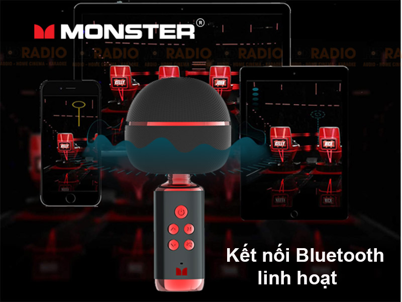 Micro kem loa Monster M98 ket noi bluetooth 5.0