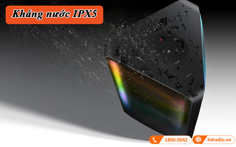 kha nang khang nuoc IPX5 cua loa samsung mx-st40b