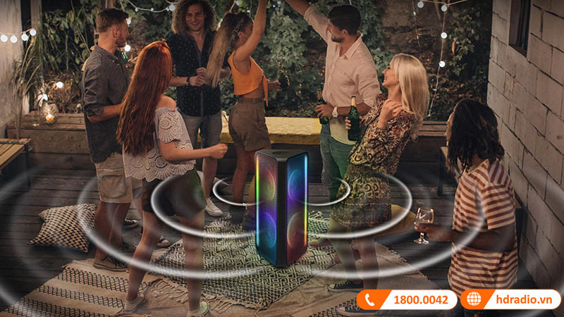 loa thap samsung mx-st50b trong bua tiec