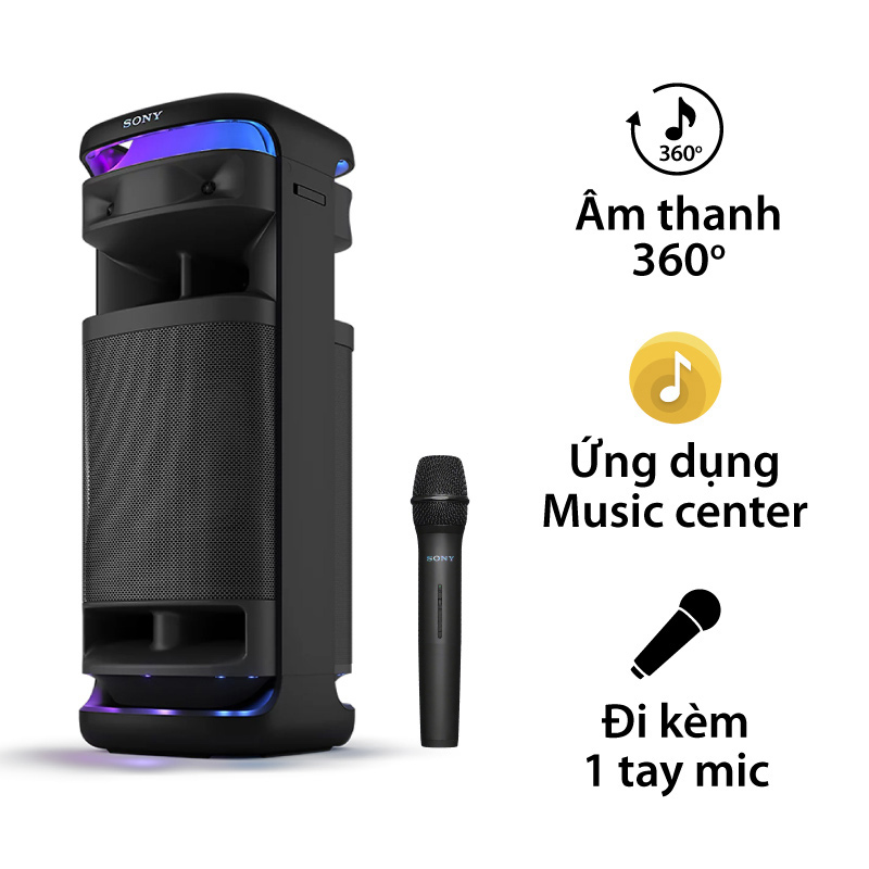 Loa Sony ULT Tower 10 (SRS ULT1000) Âm Thanh 360 Độ, Bluetooth, LED Đẹp, USB, Micro, Guitar (Kèm 1 micro)