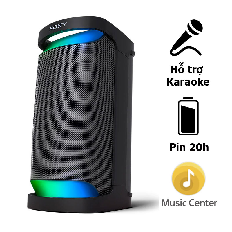 Loa Sony SRS-XP500, Pin 20h, IPX4, Hỗ trợ karaoke
