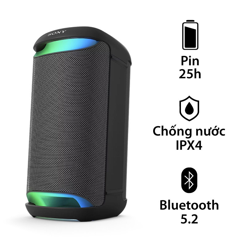 Loa Sony SRS-XV500, Pin 25h, Bluetooth 5.2, IPX4