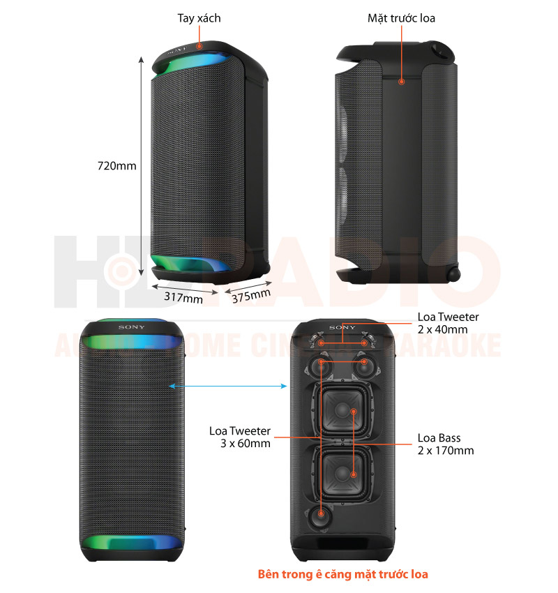 Chú thích Loa Sony SRS-XV800