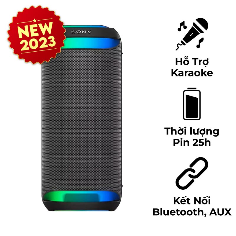 Loa Sony SRS-XV800 Chính Hãng, Pin 25h, Bluetooth, IPX41, AUX In, Optical, Micro, Guitar, Music Center, Fiestable-17