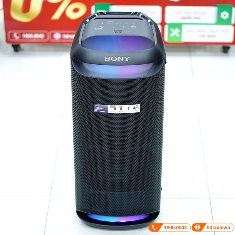 Loa Sony SRS-XV800 Chính Hãng, Pin 25h, Bluetooth, IPX41, AUX In, Optical, Micro, Guitar, Music Center, Fiestable-8