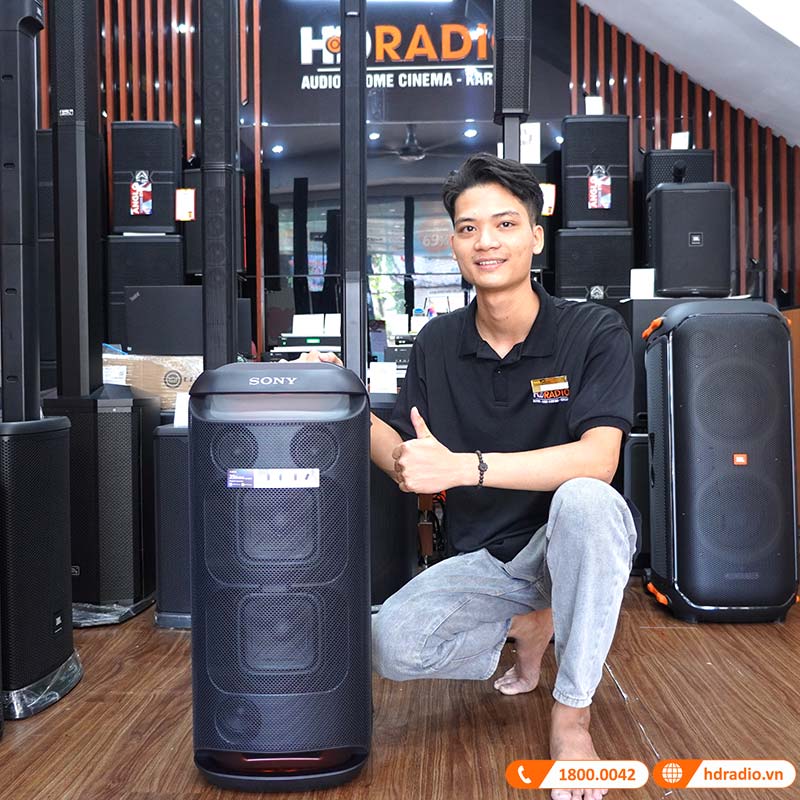 Loa Sony SRS-XV800 Chính Hãng, Pin 25h, Bluetooth, IPX41, AUX In, Optical, Micro, Guitar, Music Center, Fiestable-19