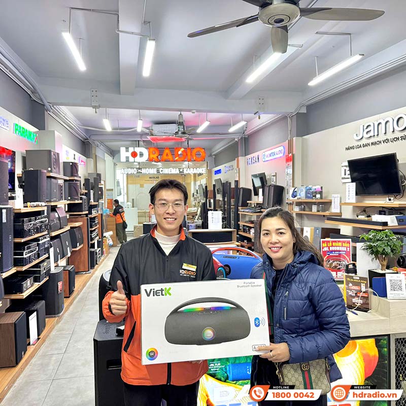 Loa VietK Amazing A280, IPX7, Pin 4H, Bluetooth 5.2, LED RGB, AUX, USB-20