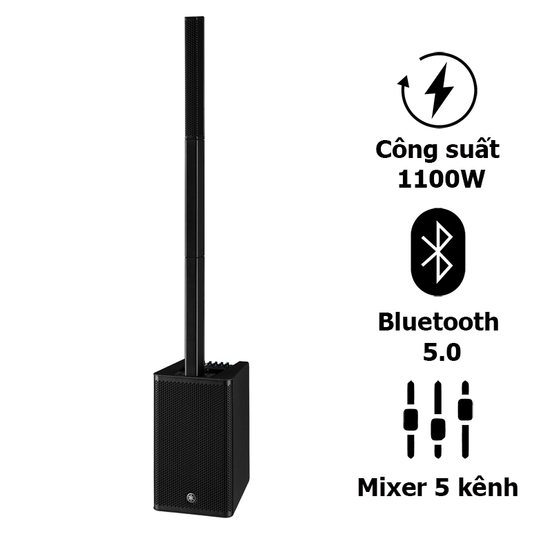Loa Yamaha Stagepas 1K MKII, công suất 1100W, Mixer 5 kênh, Bluetooth 5.0, XLR (Hàng Demo mới 99%)