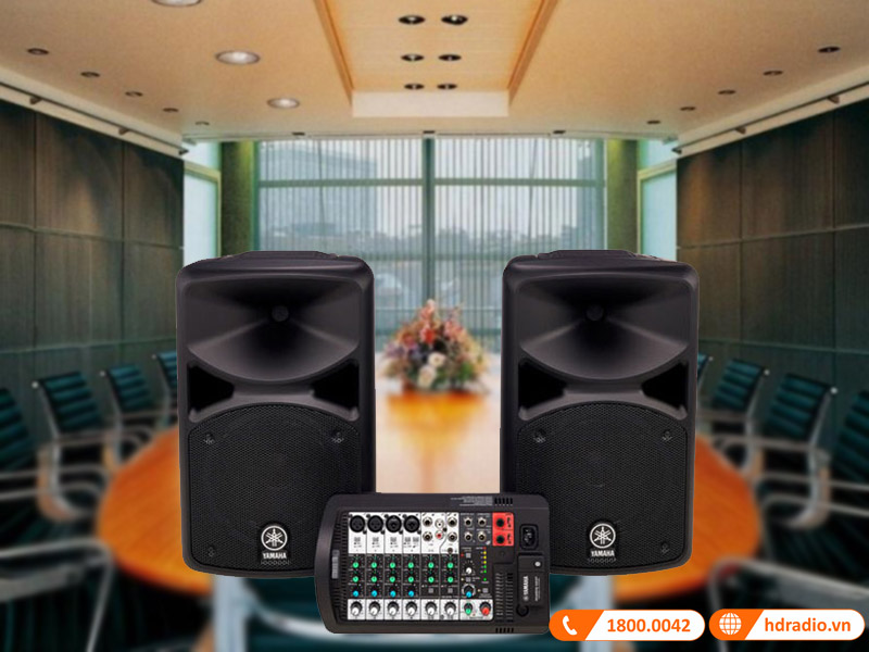 ung dung loa yamha stagepas 400bt trong phong hop