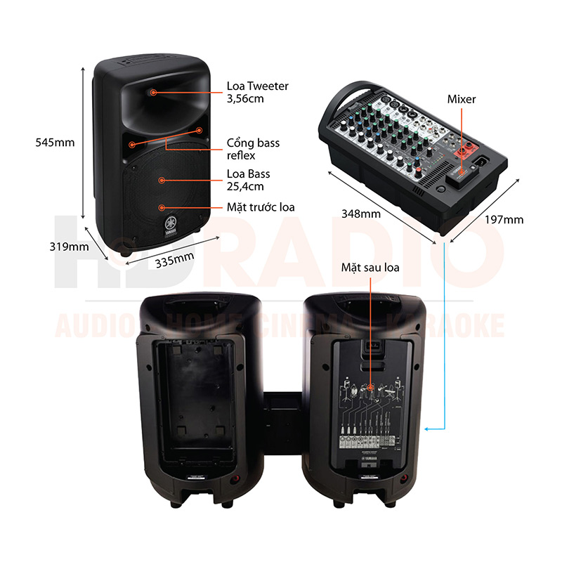 Chu thich bo loa Yamaha Stagepas 600BT